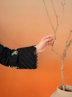 Salenmore | Panache Apparel Premium Lilen Embroidered 3 Piece Pakistani Suit – Black | Silk Dupatta | Ready to Wear UK – Pakistani women's wear | Traditional Dress |