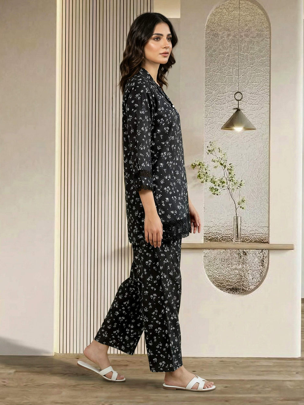 Limelight Silk Co-ord set- Embroidered