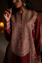 Casual Lite Luxury Festive Drop EALA Premium Silk Viscose 3 Piece Printed Dupatta Embroidered with Sequin Work and Lace for Modern Elegance