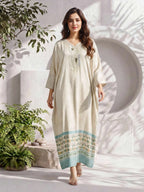 Limelight 2 Piece Kaftan Silk Suit- Embellished (Pret)