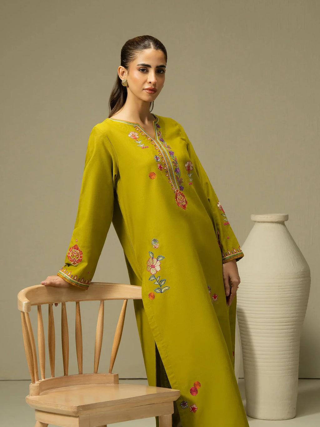 Limelight 1 piece Khaddar Shirt-Embroidered (Pret)