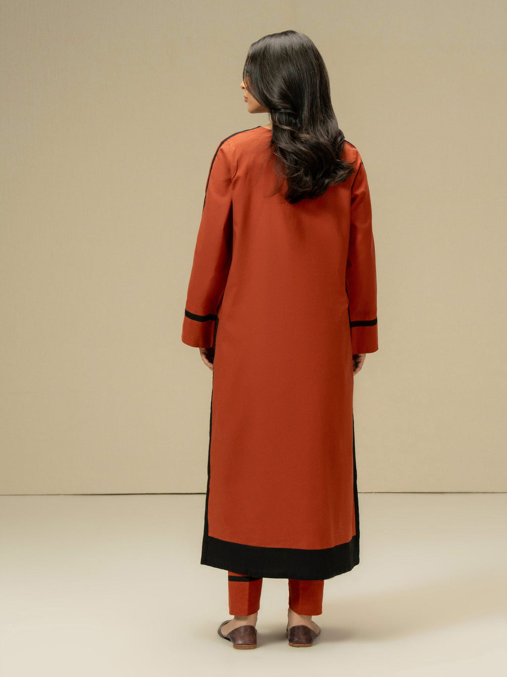 Limelight 2 Piece Orange Khaddar Embroidered Pret Suit – Pakistani Winter Collection by Salenmore