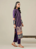 Purple gold paste print slub khaddar 2-piece suit – winter collection – Salenmore
