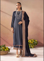 Salenmore | Amor by Simrans Dhanak Embroidered 3 Piece Suit with Velvet Shawl – Pakistani women's wear | Traditional Dress |