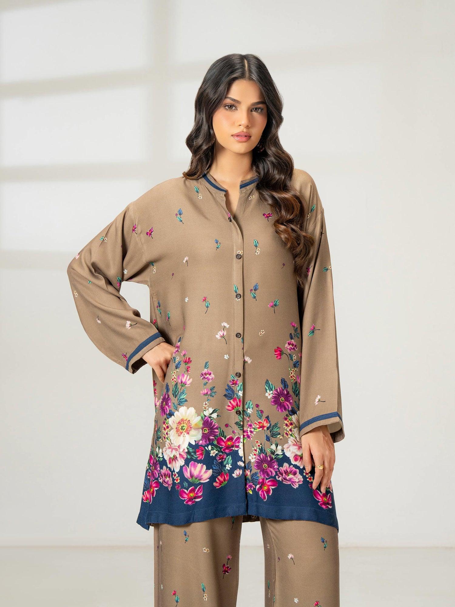 Salenmore | Limelight 2 Piece Marina Co-ord Set – Brown | Pakistani Women’s Outfit – Pakistani women's wear | Coords set |