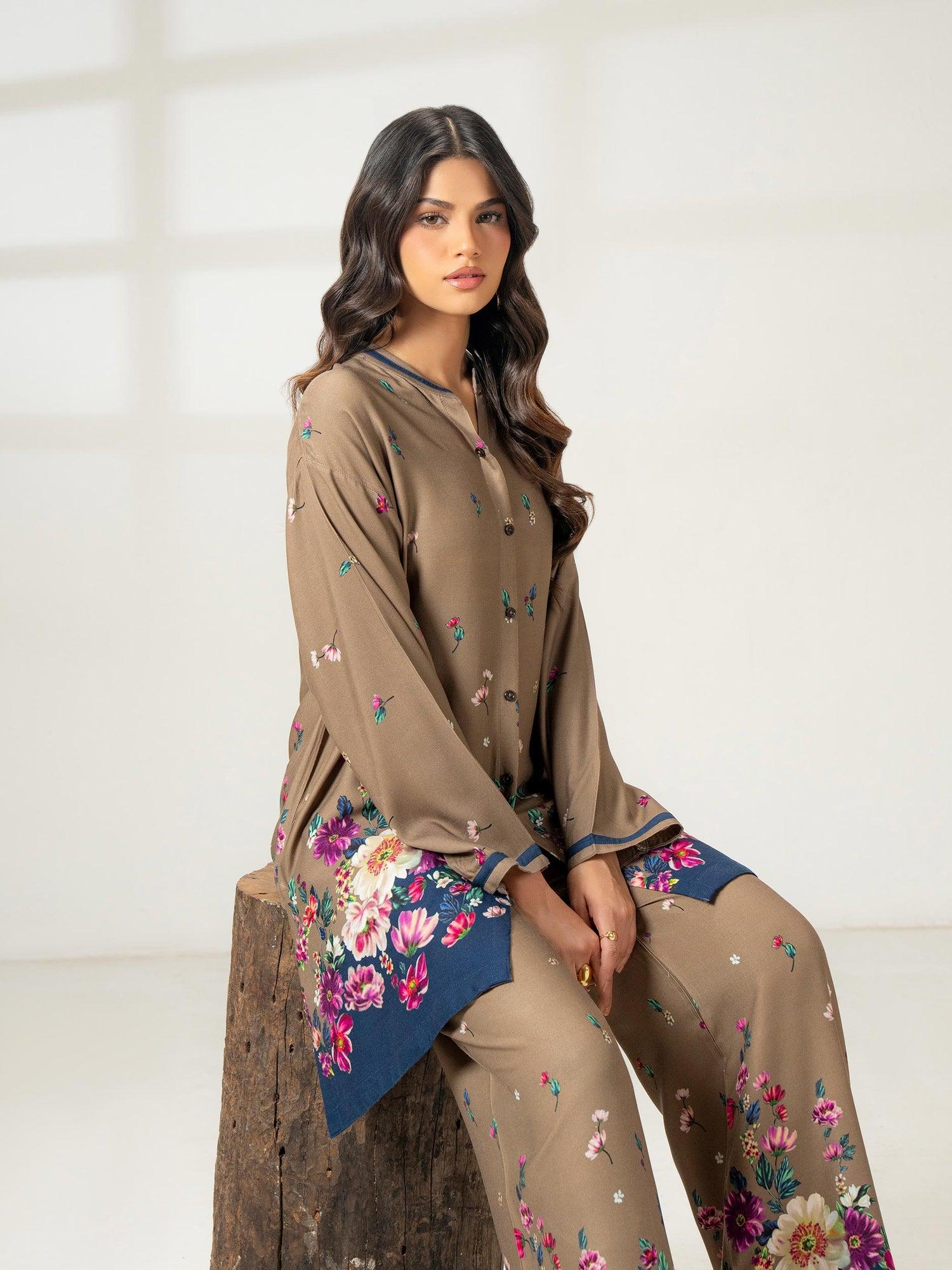 Salenmore | Limelight 2 Piece Marina Co-ord Set – Brown | Pakistani Women’s Outfit – Pakistani women's wear | Coords set |