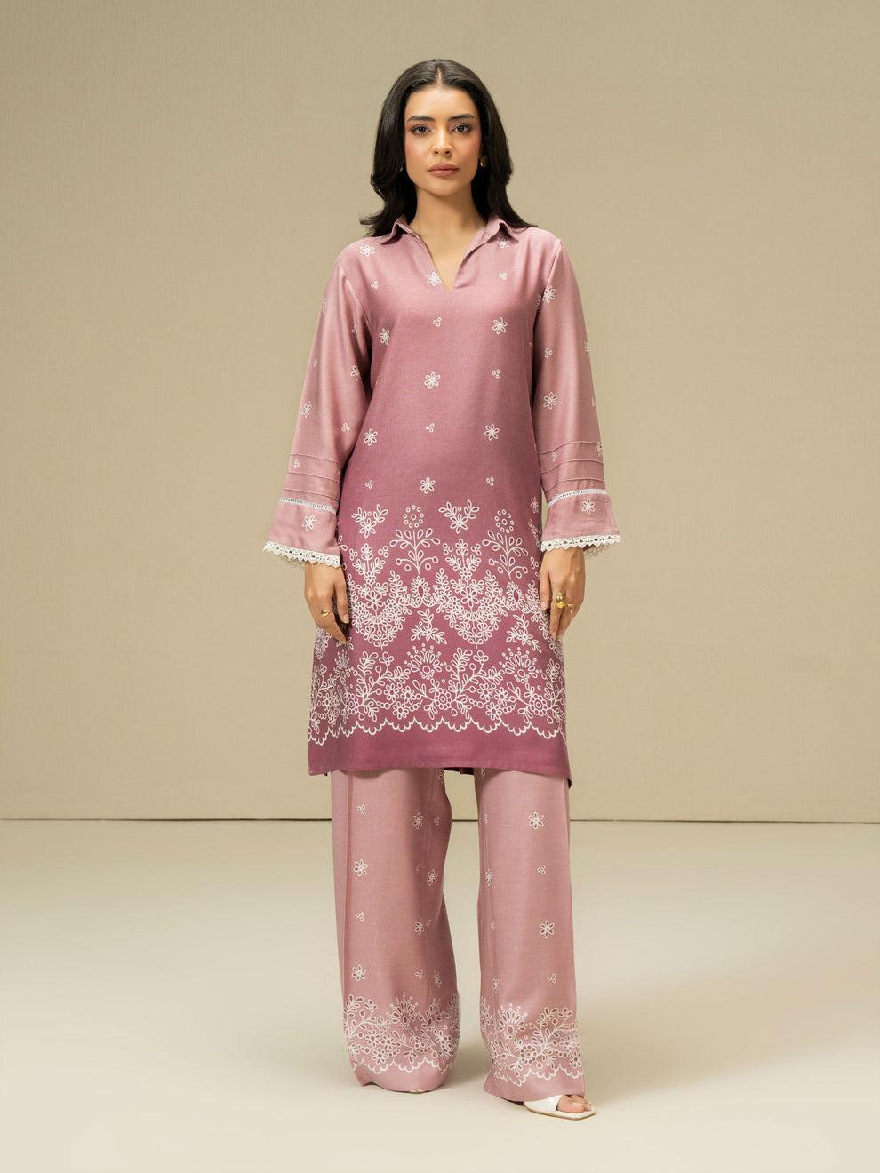 Limelight 2 Piece Stone Co-ord Set – Pink | Pakistani Women’s Outfit | Salenmore UK