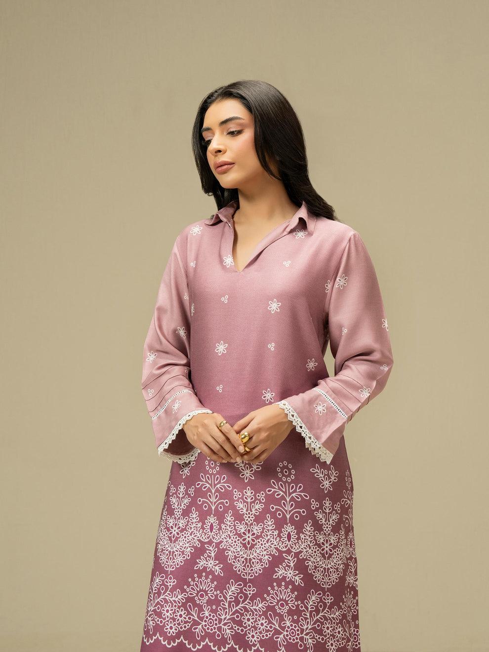 Salenmore | Limelight 2 Piece Stone Co-ord Set – Pink | Pakistani Women’s Outfit | Salenmore UK – Pakistani women's wear | Coords set |
