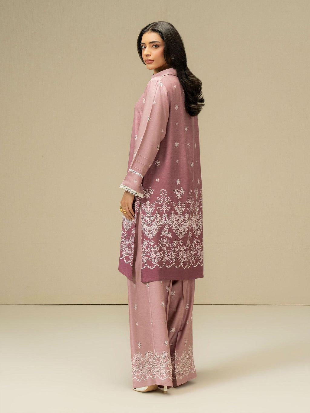 Salenmore | Limelight 2 Piece Stone Co-ord Set – Pink | Pakistani Women’s Outfit | Salenmore UK – Pakistani women's wear | Coords set |