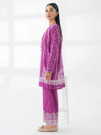 Woman wearing a limelight pink lilencoord set from limelight pakistani salenmore sizes S to L