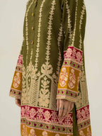 Limelight Green Khaddar 2 Piece Printed Shirt And Trousers