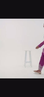 Limelight Purple Linen Embroidered 2-Piece Suit | Salenmore