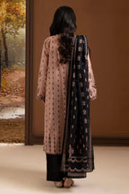 Zellbury pink khaddar 2 piece printed kurta and dupatta pakistani outfit uk by salenmore